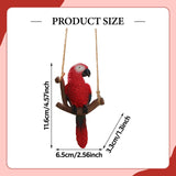 Maxbell Garden Bird Statue Decoration Gift Garden Parrot Figurine for Pond Home Tree Red Parrot