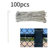 Maxbell 100Pcs Chain Link Fence Ties Metal Tie Wires for Farm Garden Easy to Install 8 Inch