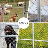Maxbell 100Pcs Chain Link Fence Ties Metal Tie Wires for Farm Garden Easy to Install 8 Inch