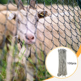 Maxbell 100Pcs Chain Link Fence Ties Metal Tie Wires for Farm Garden Easy to Install 10.5 Inch