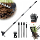 Maxbell Weed Puller Tool with Long Handle Weeding Pull for Landscaping Digging Patio 4 Section
