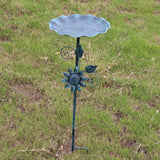 Maxbell Bird Bath for Outside Iron Decorative Birdbath Bowl for Porch Deck Courtyard Style A