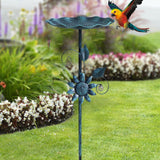 Maxbell Bird Bath for Outside Iron Decorative Birdbath Bowl for Porch Deck Courtyard Style A