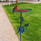 Maxbell Bird Bath for Outside Iron Decorative Birdbath Bowl for Porch Deck Courtyard Style A