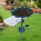 Maxbell Bird Bath for Outside Iron Decorative Birdbath Bowl for Porch Deck Courtyard Style A