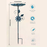 Maxbell Bird Bath for Outside Iron Decorative Birdbath Bowl for Porch Deck Courtyard Style A