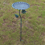 Maxbell Bird Bath for Outside Iron Decorative Birdbath Bowl for Porch Deck Courtyard Style B