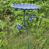 Maxbell Bird Bath for Outside Iron Decorative Birdbath Bowl for Porch Deck Courtyard Style B