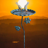 Maxbell Bird Bath for Outside Iron Decorative Birdbath Bowl for Porch Deck Courtyard Style B