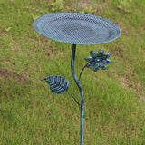 Maxbell Bird Bath for Outside Iron Decorative Birdbath Bowl for Porch Deck Courtyard Style C