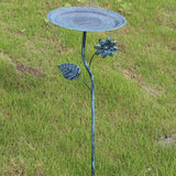 Maxbell Bird Bath for Outside Iron Decorative Birdbath Bowl for Porch Deck Courtyard Style C