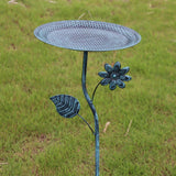 Maxbell Bird Bath for Outside Iron Decorative Birdbath Bowl for Porch Deck Courtyard Style C