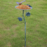 Maxbell Bird Bath for Outside Iron Decorative Birdbath Bowl for Porch Deck Courtyard Style C