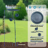 Maxbell Bird Bath for Outside Iron Decorative Birdbath Bowl for Porch Deck Courtyard Style C