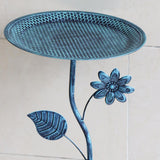 Maxbell Bird Bath for Outside Iron Decorative Birdbath Bowl for Porch Deck Courtyard Style C