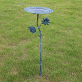 Maxbell Bird Bath for Outside Iron Decorative Birdbath Bowl for Porch Deck Courtyard Style D