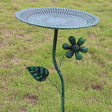 Maxbell Bird Bath for Outside Iron Decorative Birdbath Bowl for Porch Deck Courtyard Style D