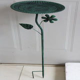 Maxbell Bird Bath for Outside Iron Decorative Birdbath Bowl for Porch Deck Courtyard Style D