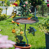 Maxbell Bird Bath for Outside Iron Decorative Birdbath Bowl for Porch Deck Courtyard Style D