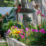 Maxbell Bird Bath for Outside Iron Decorative Birdbath Bowl for Porch Deck Courtyard Style D