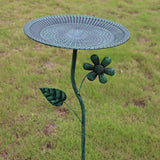 Maxbell Bird Bath for Outside Iron Decorative Birdbath Bowl for Porch Deck Courtyard Style D