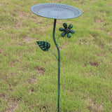 Maxbell Bird Bath for Outside Iron Decorative Birdbath Bowl for Porch Deck Courtyard Style D