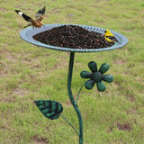 Maxbell Bird Bath for Outside Iron Decorative Birdbath Bowl for Porch Deck Courtyard Style D