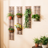 Maxbell Wall Planter Wall Decoration Wooden Hanging Planter for Garden Patio Balcony Length 60cm