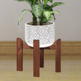 Maxbell Plant Shelf Wood Portable Planter Rack for Potted Plants Living Room Balcony Brown Single Layer