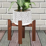 Maxbell Plant Shelf Wood Portable Planter Rack for Potted Plants Living Room Balcony Brown Single Layer