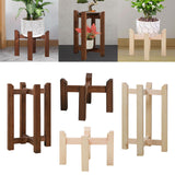 Maxbell Plant Shelf Wood Portable Planter Rack for Potted Plants Living Room Balcony Brown Single Layer