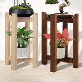 Maxbell Plant Shelf Wood Portable Planter Rack for Potted Plants Living Room Balcony Brown Single Layer