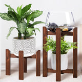 Maxbell Plant Shelf Wood Portable Planter Rack for Potted Plants Living Room Balcony Brown Single Layer