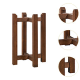 Maxbell Plant Shelf Wood Portable Planter Rack for Potted Plants Living Room Balcony Brown Double Layer
