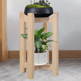 Maxbell Plant Shelf Wood Portable Planter Rack for Potted Plants Living Room Balcony Beige Double Layer