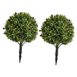 Maxbell 2 Pieces Artificial Topiary Tree Housewarming Porch Yard Faux Greenery Tree