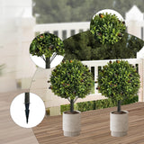 Maxbell 2 Pieces Artificial Topiary Tree Housewarming Porch Yard Faux Greenery Tree