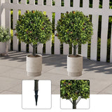 Maxbell 2 Pieces Artificial Topiary Tree Housewarming Porch Yard Faux Greenery Tree