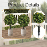Maxbell 2 Pieces Artificial Topiary Tree Housewarming Porch Yard Faux Greenery Tree