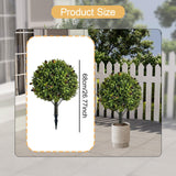 Maxbell 2 Pieces Artificial Topiary Tree Housewarming Porch Yard Faux Greenery Tree