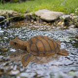 Maxbell Turtle Statue Outdoor Realistic Turtle Pond Sculpture for Outdoor Pool Floor 31.5x28.5x9.5cm