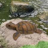 Maxbell Turtle Statue Outdoor Realistic Turtle Pond Sculpture for Outdoor Pool Floor 31.5x28.5x9.5cm