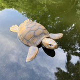 Maxbell Turtle Statue Outdoor Realistic Turtle Pond Sculpture for Outdoor Pool Floor 31.5x28.5x9.5cm