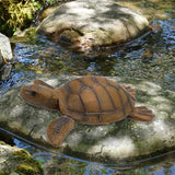Maxbell Turtle Statue Outdoor Realistic Turtle Pond Sculpture for Outdoor Pool Floor 37x33x10.5cm