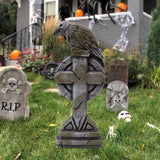 Maxbell Crow Cross Graveyard Headstone Prop Bar Scene Decor Foam Halloween Tombstone