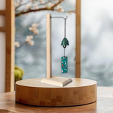 Maxbell Wind Chime Stand Wood Pendant Display Stand for Countertop Dinner Table Home Wooden color