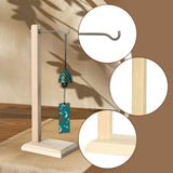 Maxbell Wind Chime Stand Wood Pendant Display Stand for Countertop Dinner Table Home Wooden color