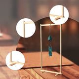 Maxbell Wind Chime Stand Wood Professional Hanging Rack for Tea Room Yoga Meditation 36cm