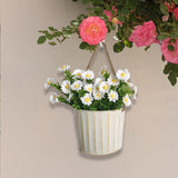 Maxbell Hanging Flower Pot Iron Rustic Hanging Planter for Living Room Yard Entryway