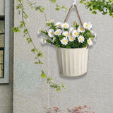 Maxbell Hanging Flower Pot Iron Rustic Hanging Planter for Living Room Yard Entryway